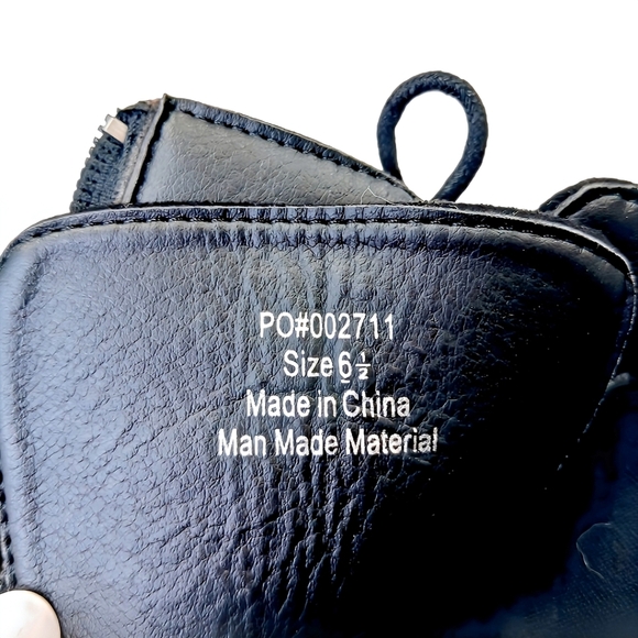 Brinley Co Birdie Combat Boots 6.5 Black Faux Suede Chunky Heel Lace-Up Mid-Calf - Picture 6 of 7